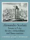 SCARLATTI Sonata F-dur für 3 Altblockflöten und Bc