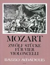 MOZART 12 pieces for 4 violoncelli - score/parts